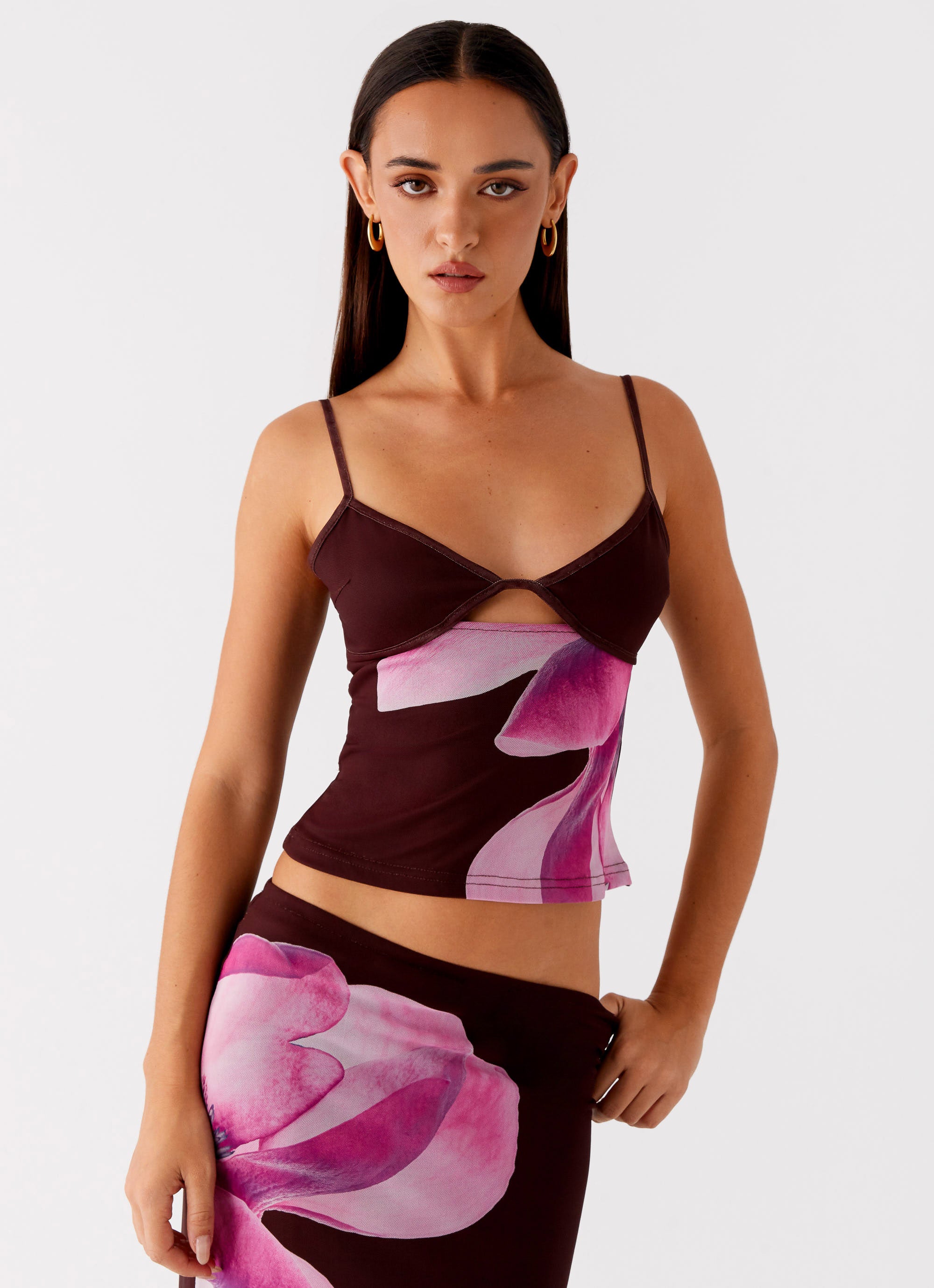 : Alpha Cut Out Top - Dark Chocolate